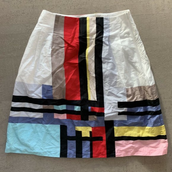 Linea Domani A Line Skirt Color Block Colorful 4 - Picture 4 of 12